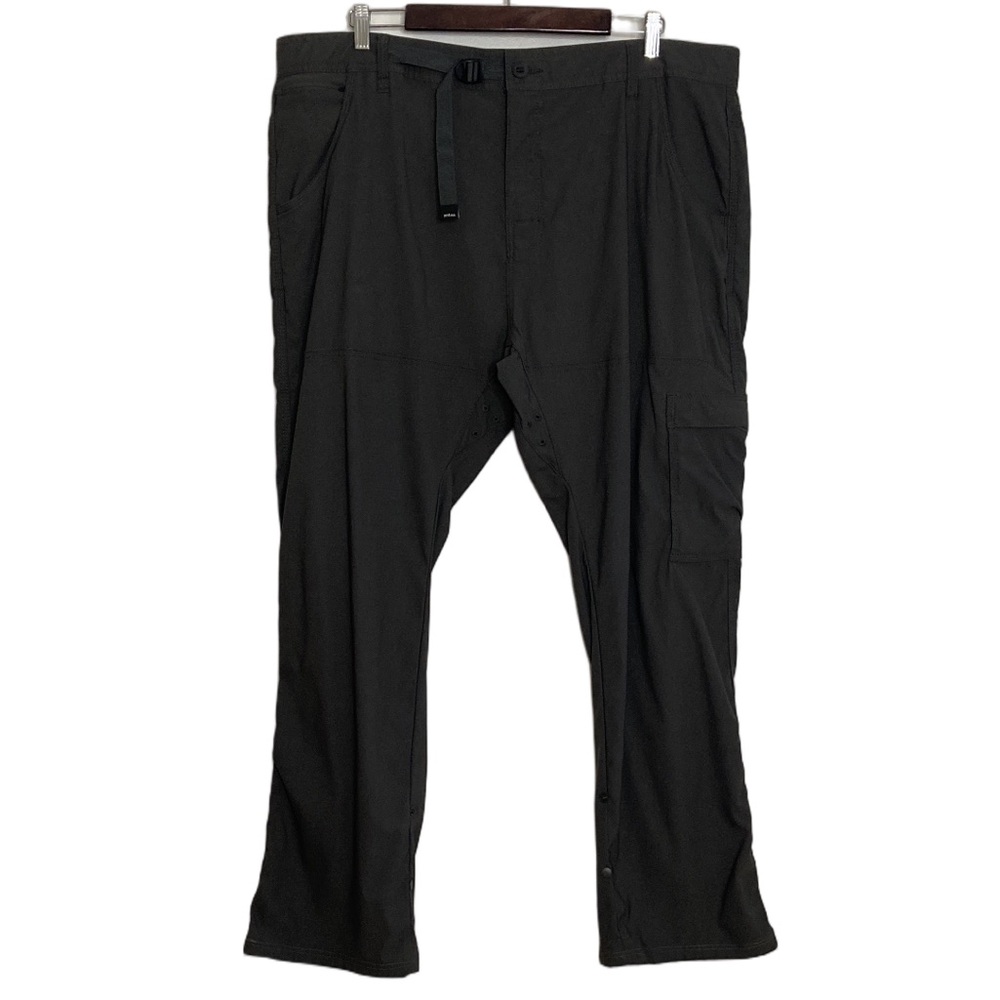Prana Stretch Zion Pants Mens 40 x 30 Gray Cargo Relaxed Fit Straight Leg